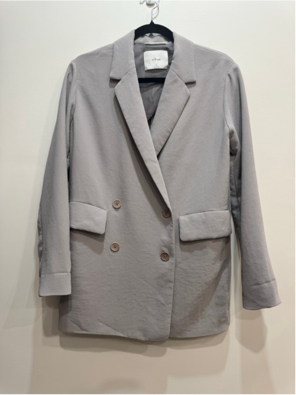 Aritzia Wilfred Cherrelle Oversized Double Breasted Grey Blazer XS
